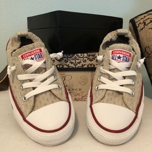 NWOT Rare Beige Destroyed Converse Elastic Back